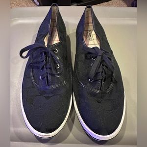 Black Coach monogram tennis shoes